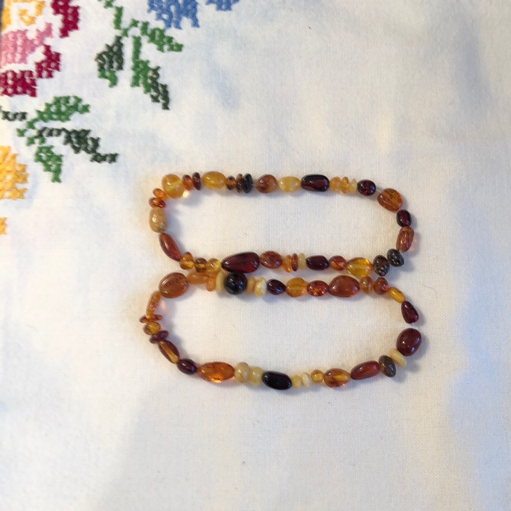 Vintage lot of 2 Amber bracelets
